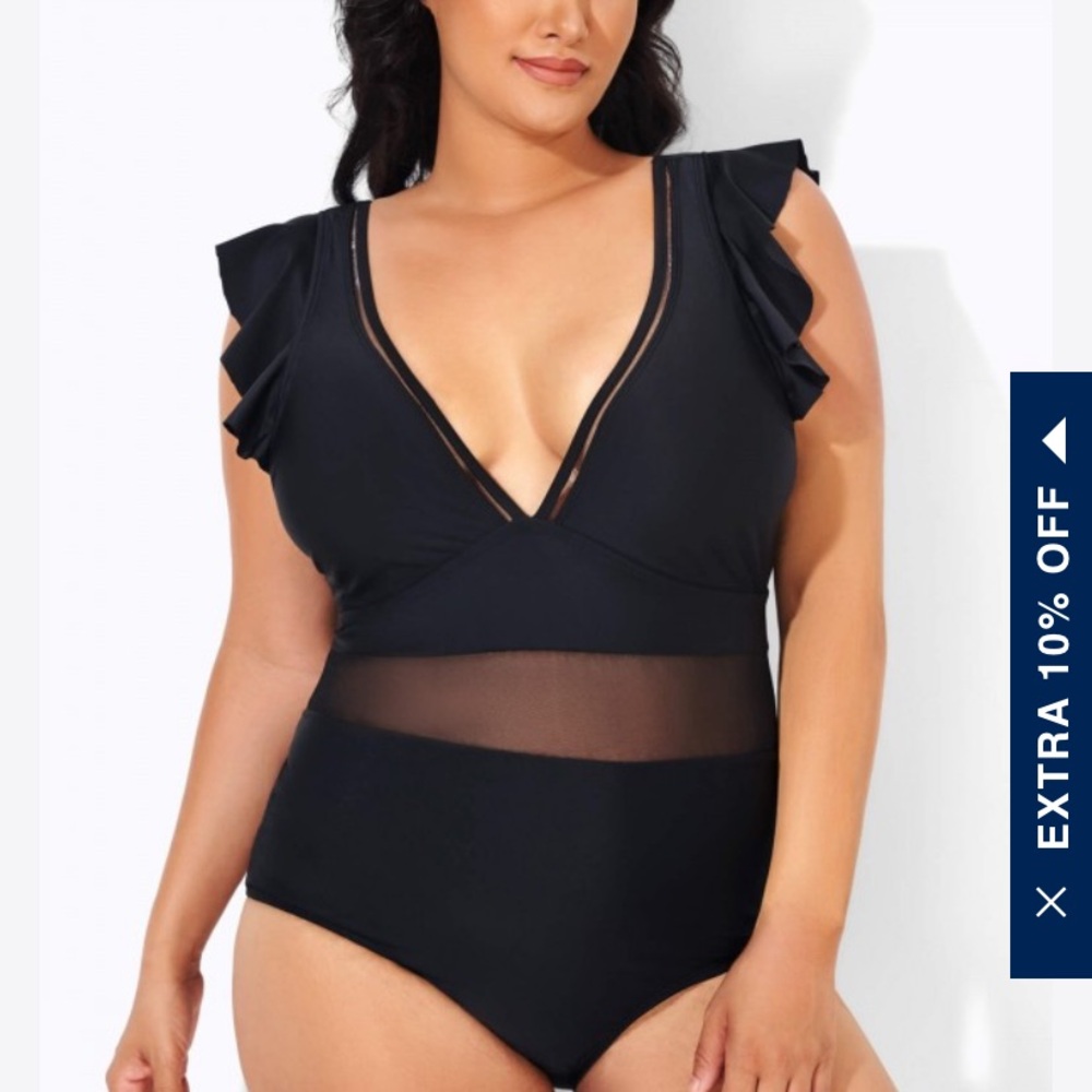 Brand new one piece black swimsuit size 4x